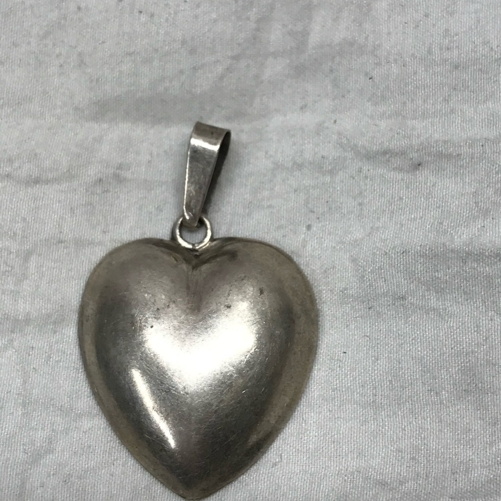Vintage Taxco Mexico Sterling Silver 925 Heart  Pendant TA-68 - Picture 6 of 6